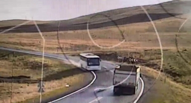 Freni patlayan otobüsün son görüntüleri