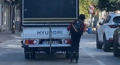 İnegöl'de tehlikeli yolculuk