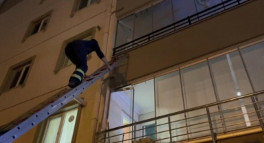 İtfaiye merdivenle balkondan girip kurtardı
