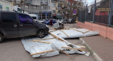 Ağaçlar devrildi, otluk alan yangını depoya sıçradı