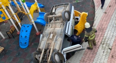 Çocuk parkında faciadan dönüldü