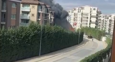 Lüks sitenin jeneratörü alev alev yandı