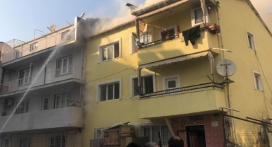 3 katlı binada yangın paniği