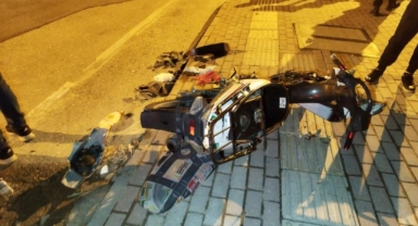 Motosikletli iki çocuk kazada ölümden döndü