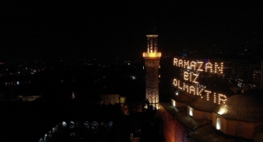 624 yıllık Ulu Cami'de Mahya havadan görüntülendi