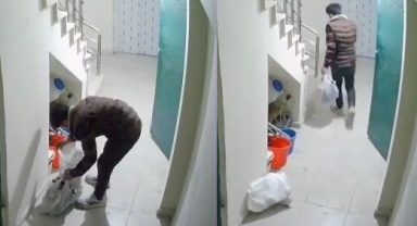 Girdiği apartmanda eline ne geldiyse çaldı