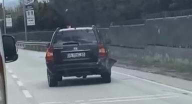 Trafikte yan ilerleyen cipi görenler gözlerine inanamadı