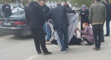 Bisikletli kadın ölümden döndü