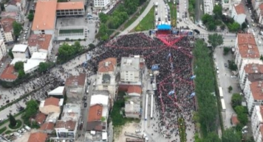 Millet İttifakı’nın Bursa mitingi dron ile havadan görüntülendi