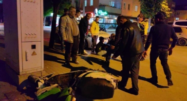 Otomobille çarpışan elektrikli bisiklet sürücüsü yaralandı