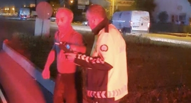 Polisin alkollü sürücü ile imtihanı kamerada
