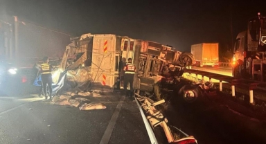 Bursa-İzmir yolunda feci kaza: 1 ölü, 2 yaralı