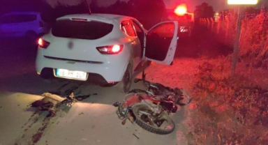 Otomobille çarpışan motosikletin sürücüsü öldü