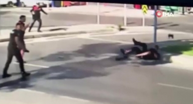Dur ihtarına uymadı çarptığı polisi metrelerce savurdu