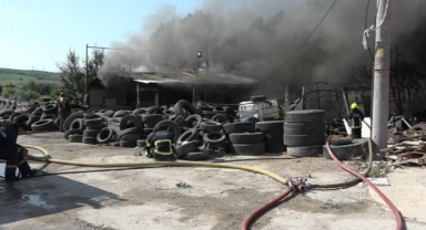 Lastikler alev topuna döndü