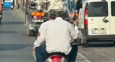 Trafikteki vantilatör'lü bisiklet kamerada