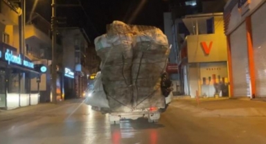 Bursa’da tehlikeli taşımacılık kamerada