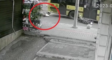 Ölümün teğet geçtiği anlar kamerada...