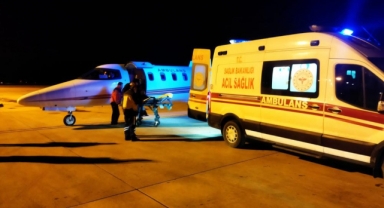 Siroz hastası yaşlı hasta ambulans uçakla Bursa'ya getirildi