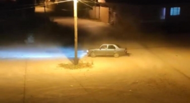 Trafik magandası kamerada