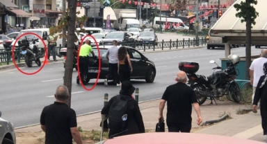 Trafik polisinden örnek davranış