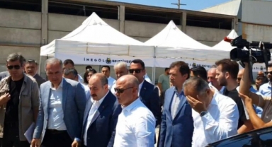 Varank, İnegöl'de yangından etkilenen esnafla bir araya geldi