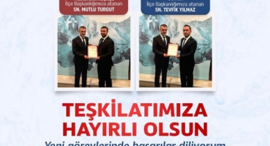Ak Parti'nin yeni ilçe başkanları mazbatalarını aldı