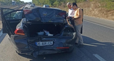 İnegöl'de iki otomobil çarpıştı: 7 kişi yaralandı