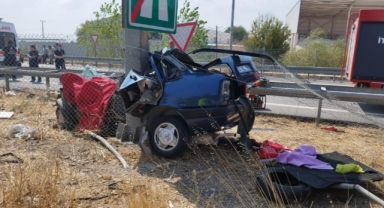 Yoldan çıkan araç paramparça oldu: 1 ölü