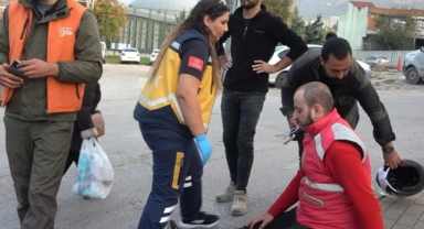 Motokurye bisikletle çarpıştı : 2 kişi yaralandı