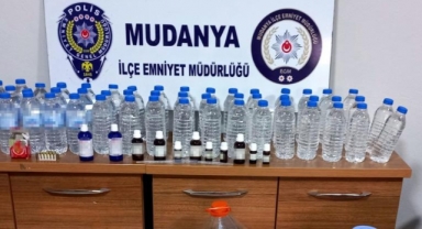 Mudanya'da sahte içki ele geçirildi