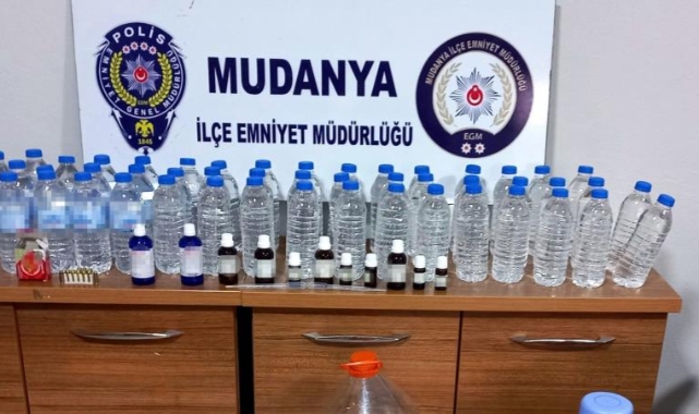 Mudanya'da sahte içki ele geçirildi