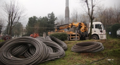 Teleferiğin 4,5 kilometrelik çelik halatı değiştirildi