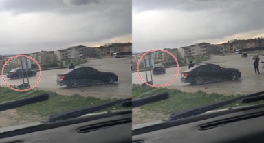 Bursa'da drift atan araç kamerada