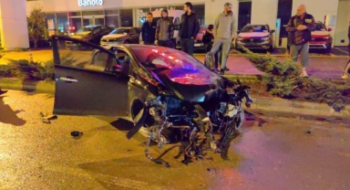 Kontrolden çıkan otomobil alt yola uçtu: 1 yaralı