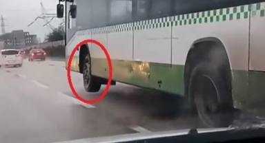 Bursa’da halk otobüs şoförü tek teker sürdü