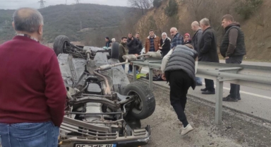 Kontrolden çıkan otomobil takla attı: 2 yaralı