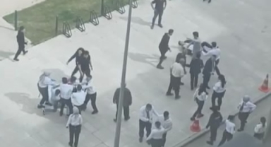 Hastane bahçesi bir anda ringe döndü