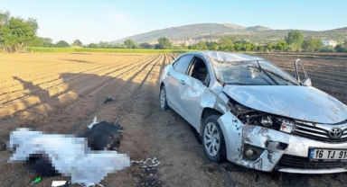 Karacabey'de otomobil tarlaya uçtu: 1 ölü
