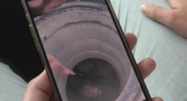 Rögara düşen köpeği böyle kurtardı