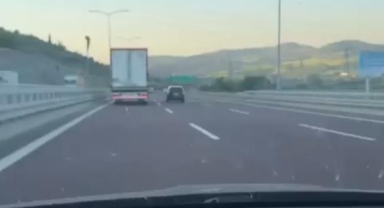 180 Km hıza ulaştı, tır'a yetişemedi