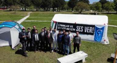 BBP'den Filistin destek çadırına ziyaret