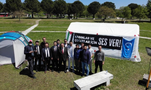 BBP'den Filistin destek çadırına ziyaret