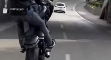 Bursa'da tehlikeli sürüş kamerada