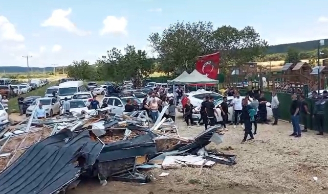 Edirne'de ’tiny house’ yıkımı sırasında ortalık karıştı