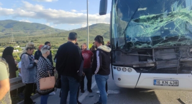 Yolcu otobüsü tıra çarptı, faciadan dönüldü