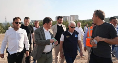 Başkan Aydın yangın bölgesinde