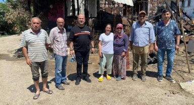 Evi yanan aileye Büyükşehir desteği