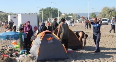 Gemlik sahillerinde çadır operasyonu