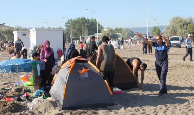 Gemlik sahillerinde çadır operasyonu